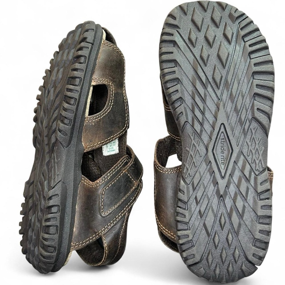 Stride Rite Boys’ Leather Angler Sandals – Size 1W 🤎 - Picture 6 of 8